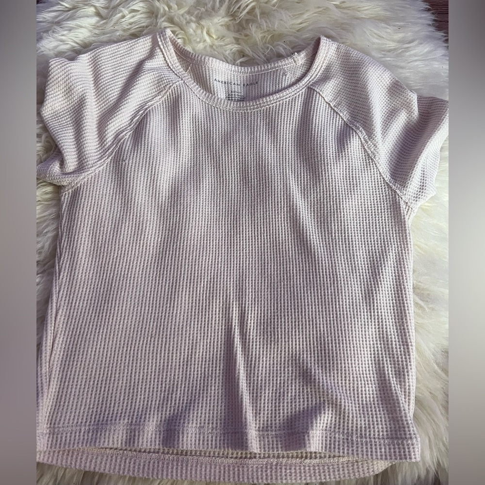 Light pink ribbed crop top